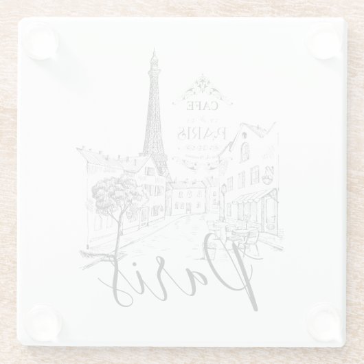 Café Paris Glasuntersetzer (Rückseite)