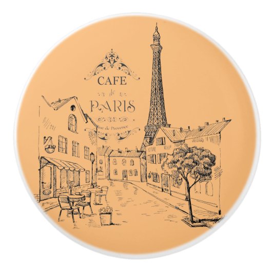 Cafe Paris Keramik Knob Keramikknauf (Vorderseite)