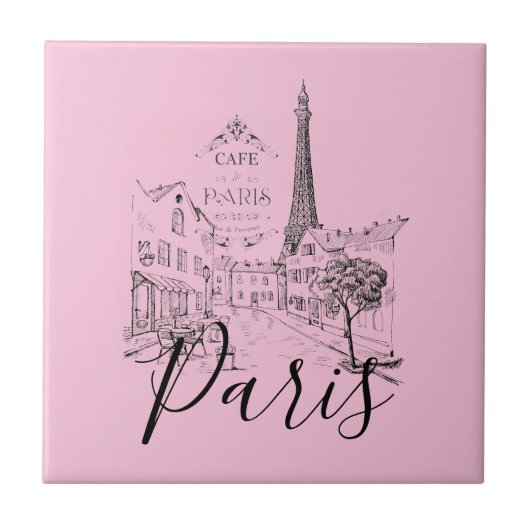 Café Paris Keramik Tile Fliese (Vorderseite)