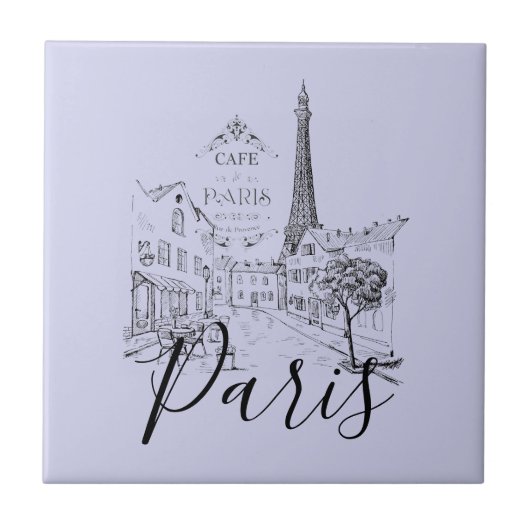 Café Paris Keramik Tile Fliese (Vorderseite)