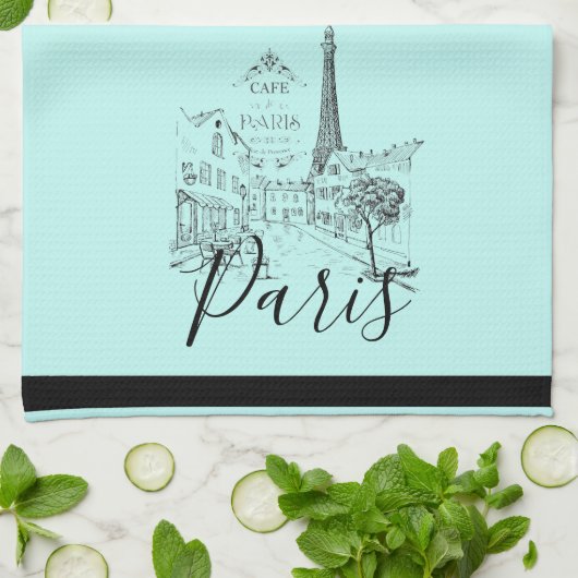 Café Paris Küchentuch (Gefaltet)