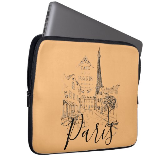 Café Paris Laptop Sleeve (Vorne Rechts)