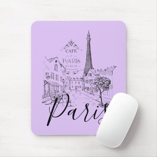 Café Paris Mouse Pad Mousepad (Mit Mouse)