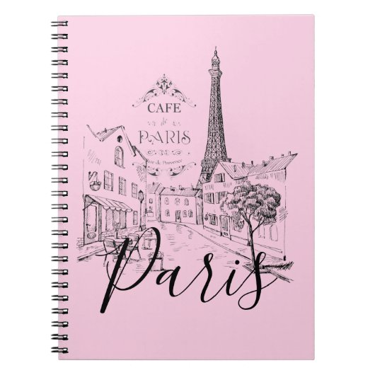 Café Paris Notebook Notizblock (Vorderseite)