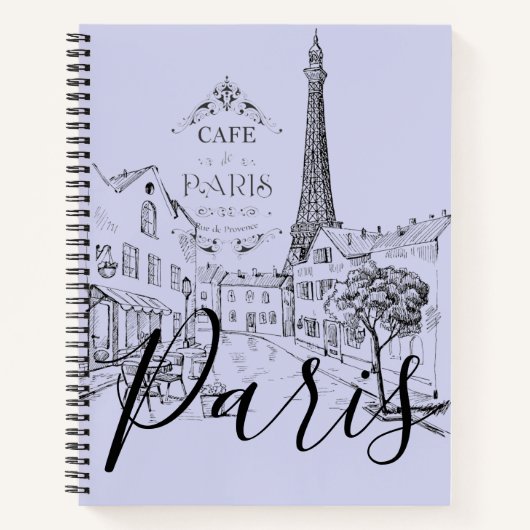 Café Paris Notebook Notizblock (Vorderseite)