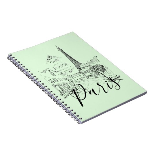 Café Paris Notebook Notizblock (Rechte Seite)