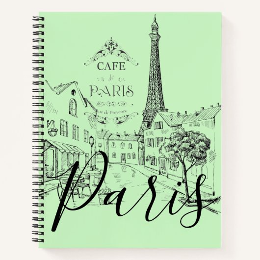 Cafe Paris Notizbuch (Vorderseite)