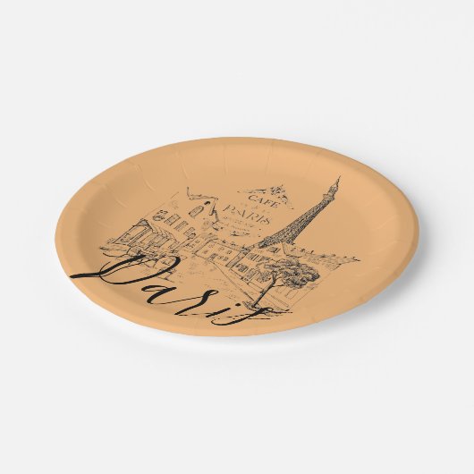 Café Paris Paper Tellers Pappteller (Schrägansicht)