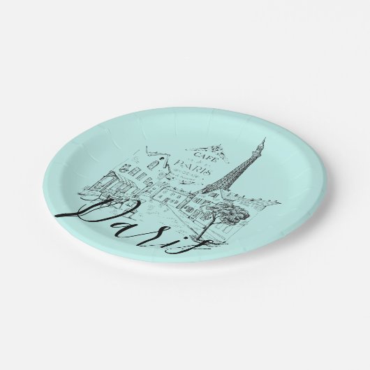 Café Paris Paper Tellers Pappteller (Schrägansicht)