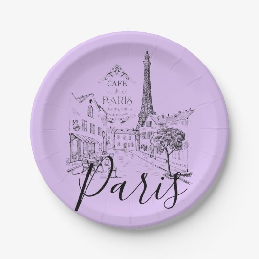 Café Paris Paper Tellers Pappteller (Vorderseite)