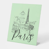 Café Paris Pedestal Sign Sockelschild (Vorderseite)