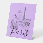 Café Paris Pedestal Sign Sockelschild (Vorderseite)