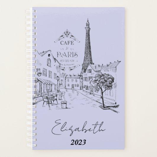 Café Paris personalisiert, benutzerfreundliches Ja Planer (Vorderseite)