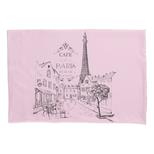 Café Paris Pillowcase Kissenbezug (Vorderseite)