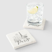 Café Paris Steinuntersetzer (Seitenansicht)