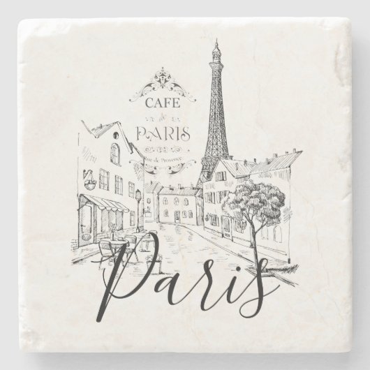 Café Paris Steinuntersetzer (Vorderseite)