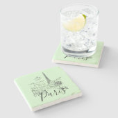 Café Paris Stone Untersetzer (Seitenansicht)