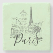 Café Paris Stone Untersetzer (Vorderseite)
