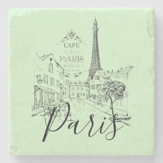 Café Paris Stone Untersetzer (Vorderseite)