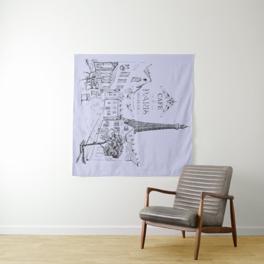 Cafe Paris Tapestry Wandteppich (Beispiel (Horizontal))