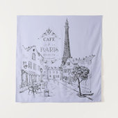 Cafe Paris Tapestry Wandteppich (Vorderseite)