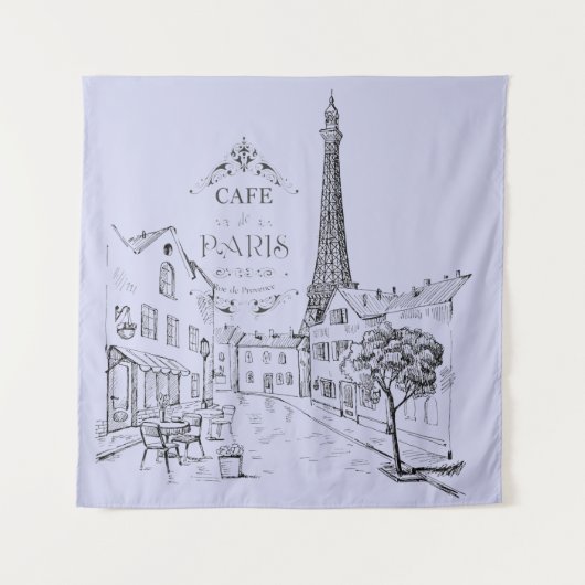 Cafe Paris Tapestry Wandteppich (Vorderseite)