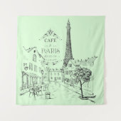 Cafe Paris Tapestry Wandteppich (Vorderseite)