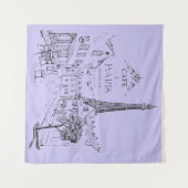Cafe Paris Tapestry Wandteppich (Vorderseite (Horizontal))