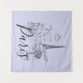 Cafe Paris Tapestry Wandteppich (Vorderseite (Horizontal))