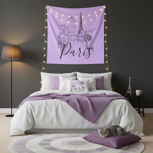 Cafe Paris Tapestry Wandteppich