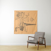 Cafe Paris Tapestry Wandteppich (Beispiel (Horizontal))