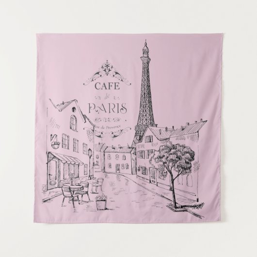 Cafe Paris Tapestry Wandteppich (Vorderseite)