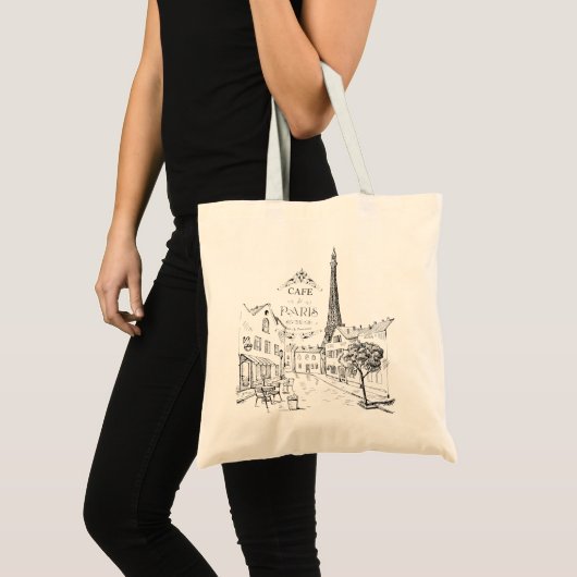 Café Paris Tote Bag Tragetasche (Vorderseite (Produkt))