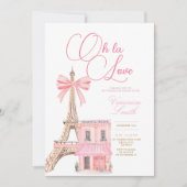 Café Paris Tower Theme Brautparty Einladung (Vorderseite)