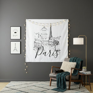 Cafe Paris Wandteppich