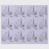 Café Paris Wrapping Paper Geschenkpapier (Flach)