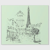 Café Paris Wrapping Paper Geschenkpapier (Flach)