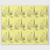 Café Paris Wrapping Paper Geschenkpapier (Flach)