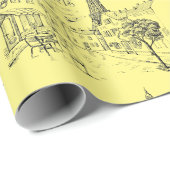 Café Paris Wrapping Paper Geschenkpapier (Rolleneckpunkt)