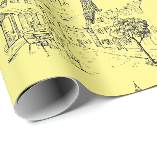 Café Paris Wrapping Paper Geschenkpapier (Rolleneckpunkt)