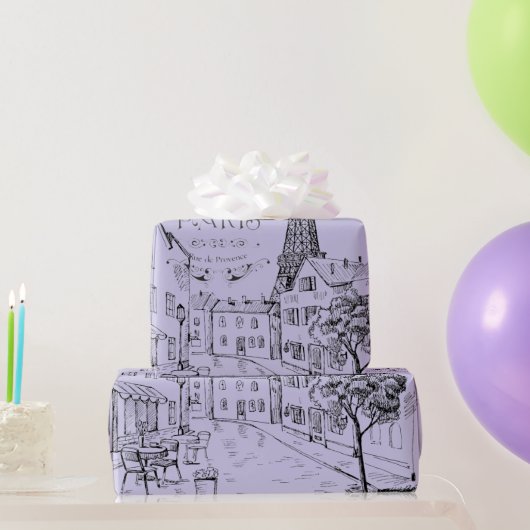 Café Paris Wrapping Paper Geschenkpapier (Partygeschenke)