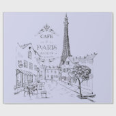 Café Paris Wrapping Paper Geschenkpapier (Flach)