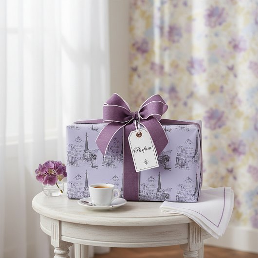 Café Paris Wrapping Paper Geschenkpapier