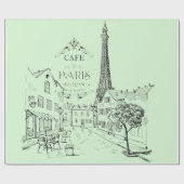 Café Paris Wrapping Paper Geschenkpapier (Flach)