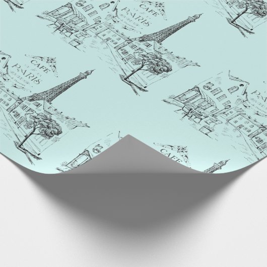 Café Paris Wrapping Paper Geschenkpapier (Ecke)