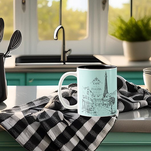 Cafe Paris Zwei-Tone-Tasse Zweifarbige Tasse