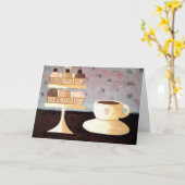 Café Parisien Cupcake Geburtstagskarte Karte (Gelbe Blume)