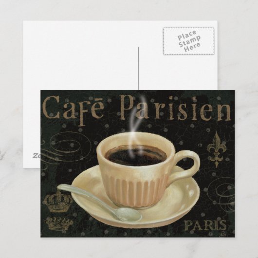 Cafe Parisien Postkarte (Vorne/Hinten)