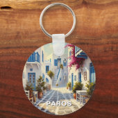 Cafe Paros Greece Islands Travel Schlüsselanhänger (Vorderseite)