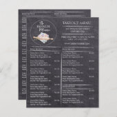 Café Patisserie Bäckerei Business Menü (Vorne/Hinten)